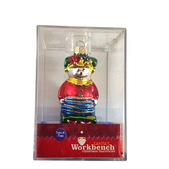 Vintage Santas Workbench Jack In The Box Blown Glass Christmas Ornament Set Of 5 - Picture 4 of 8